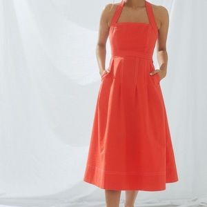 Anthropologie Maeve Alessandra cross back dress in tangerine